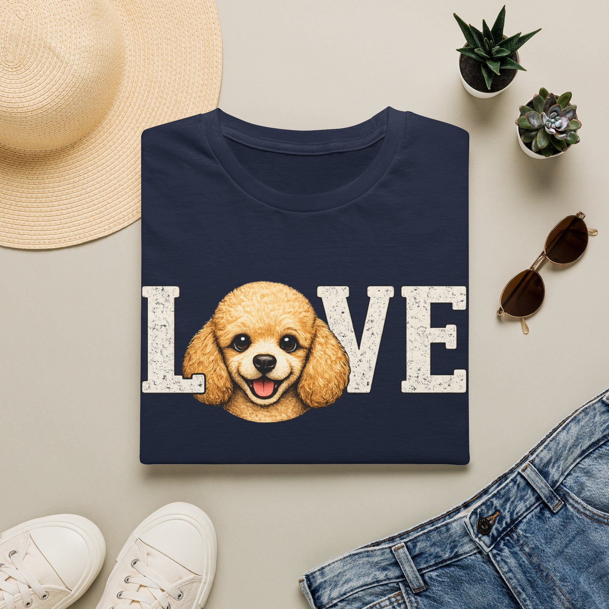 Poodle pup T-Shirt — Cute Poodle Face Tee for Dog Lovers