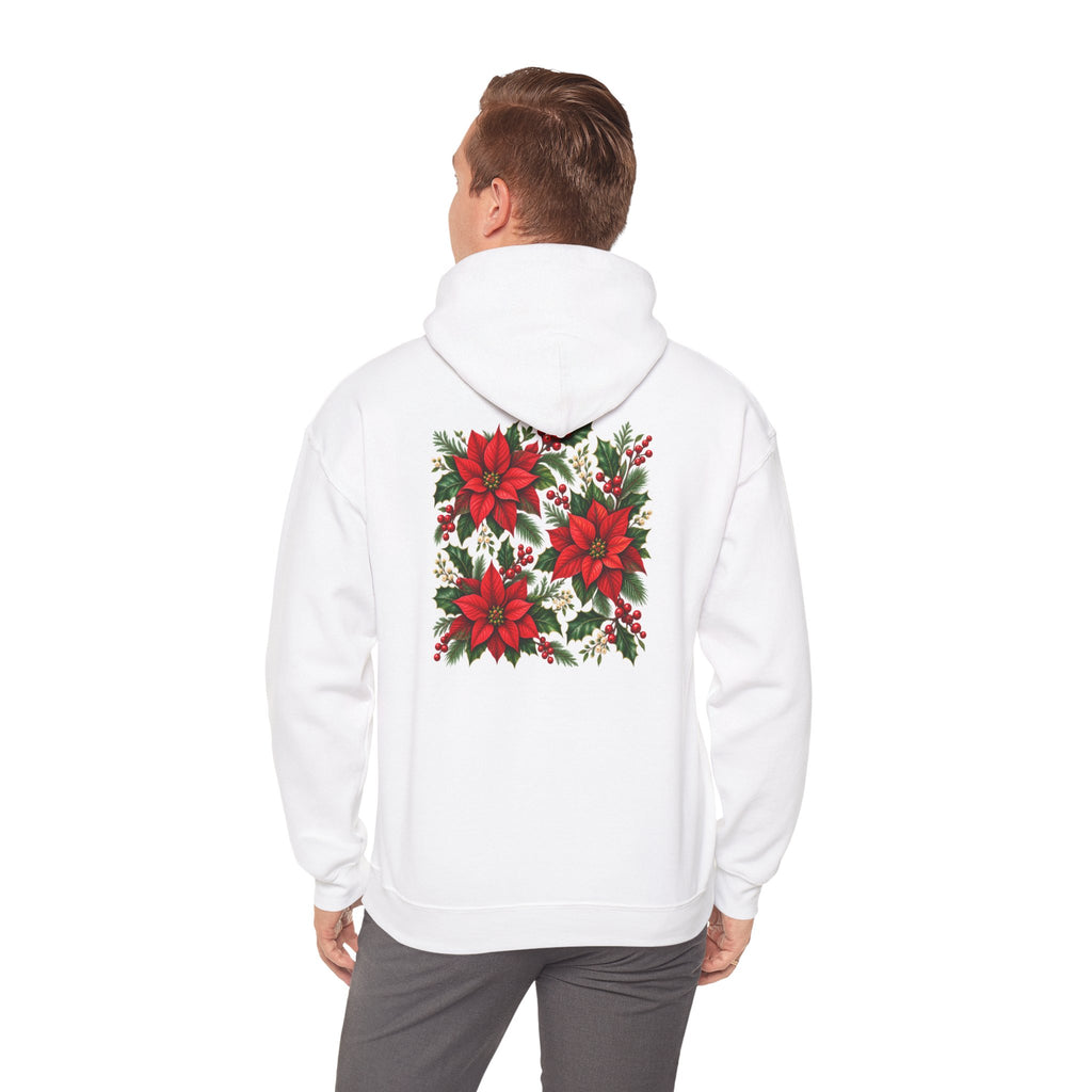 Poinsettia Holiday Hoodie – Festive Red Flower Christmas Sweatshirt