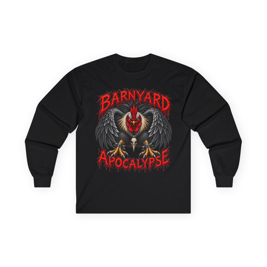 Barnyard Apocalypse Long Sleeve Tee — Rooster Graphic Shirt