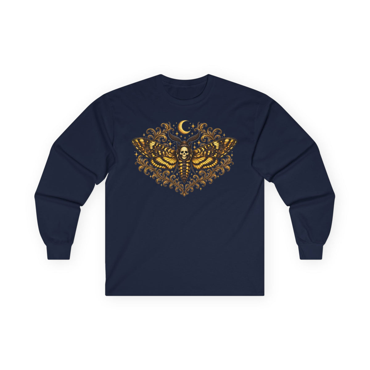 Moon Death Moth Skull Long Sleeve Tee