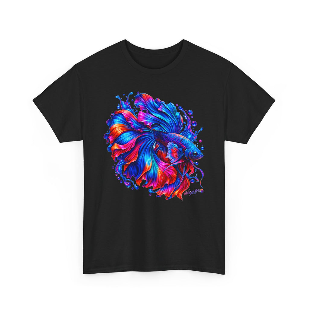 Betta Fish Art Tee — Vibrant Colorful Aquarium Fish Graphic T-Shirt