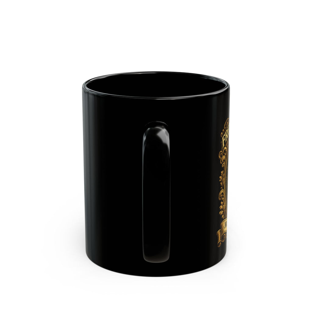 French Bulldog Crest Black Mug (11oz/15oz) – Vintage Dog Lover Coffee Cup