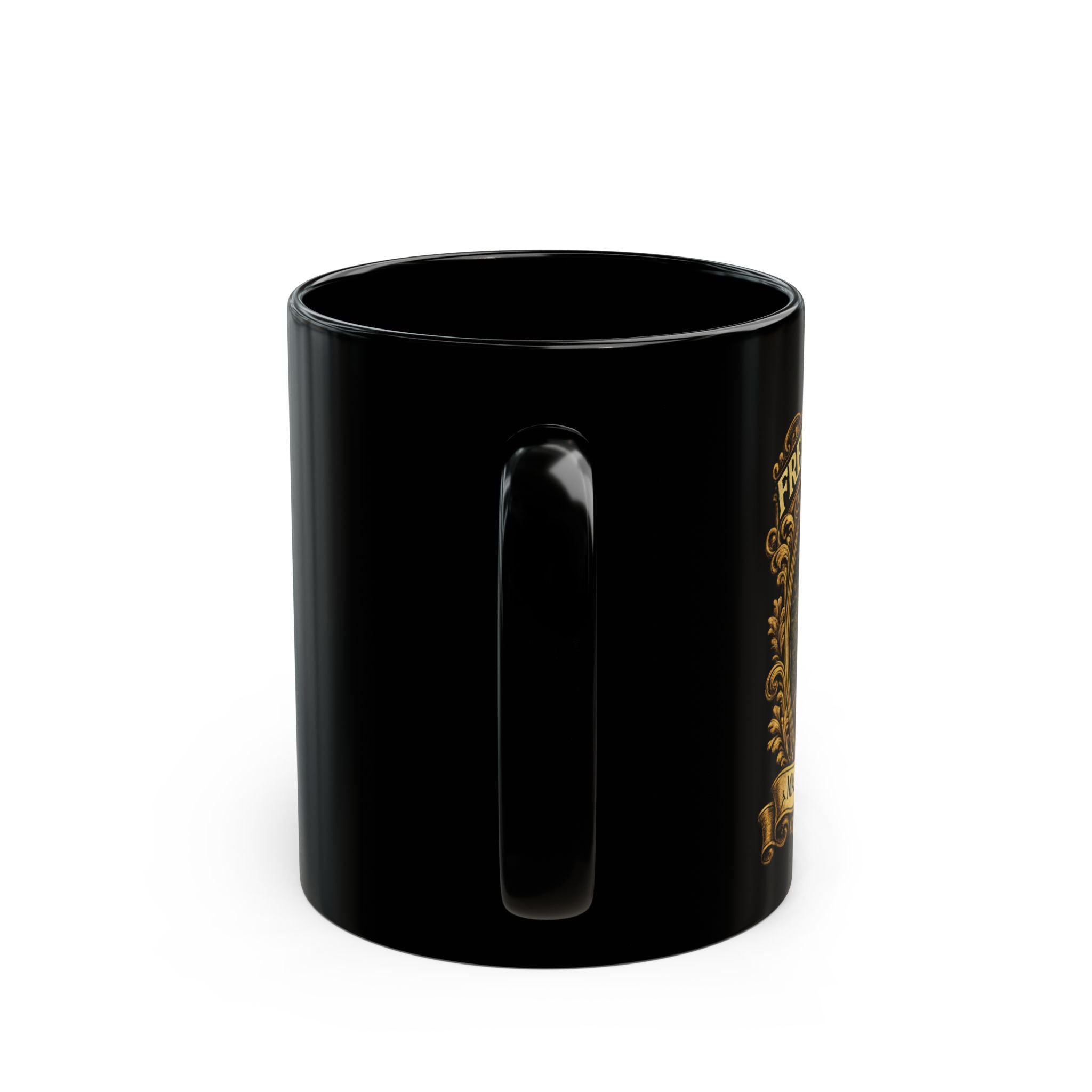 French Bulldog Crest Black Mug (11oz/15oz) – Vintage Dog Lover Coffee Cup