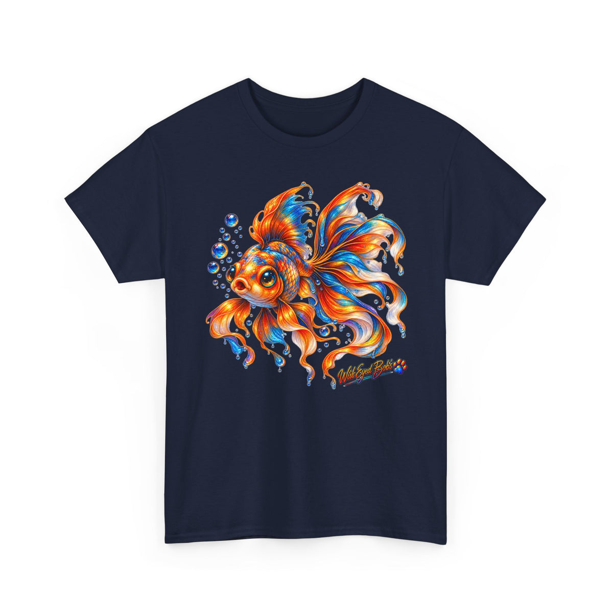 Goldfish Art T-Shirt — Colorful Fantail Goldfish Illustration Tee