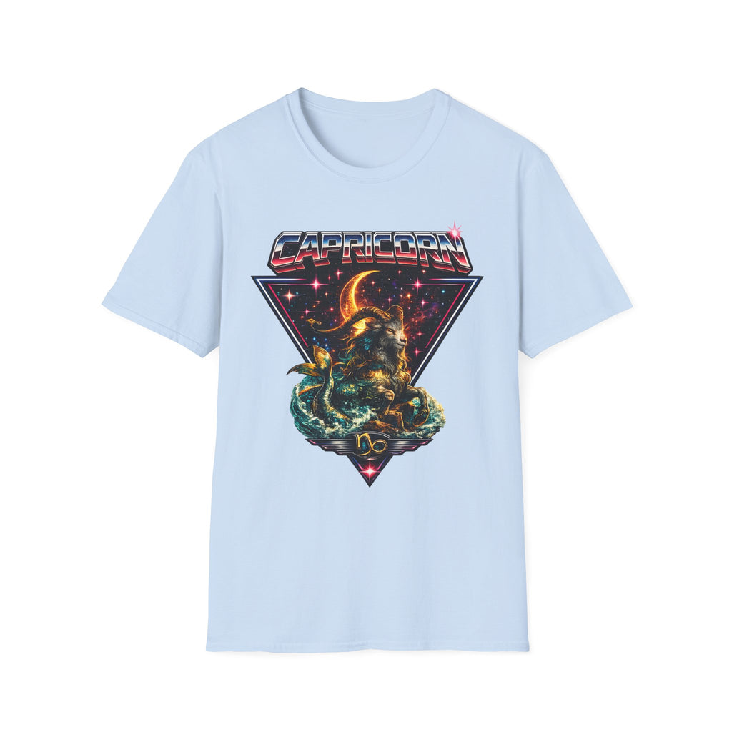 Capricorn Zodiac T-Shirt — Retro Cosmic Sea Goat Astrological Tee