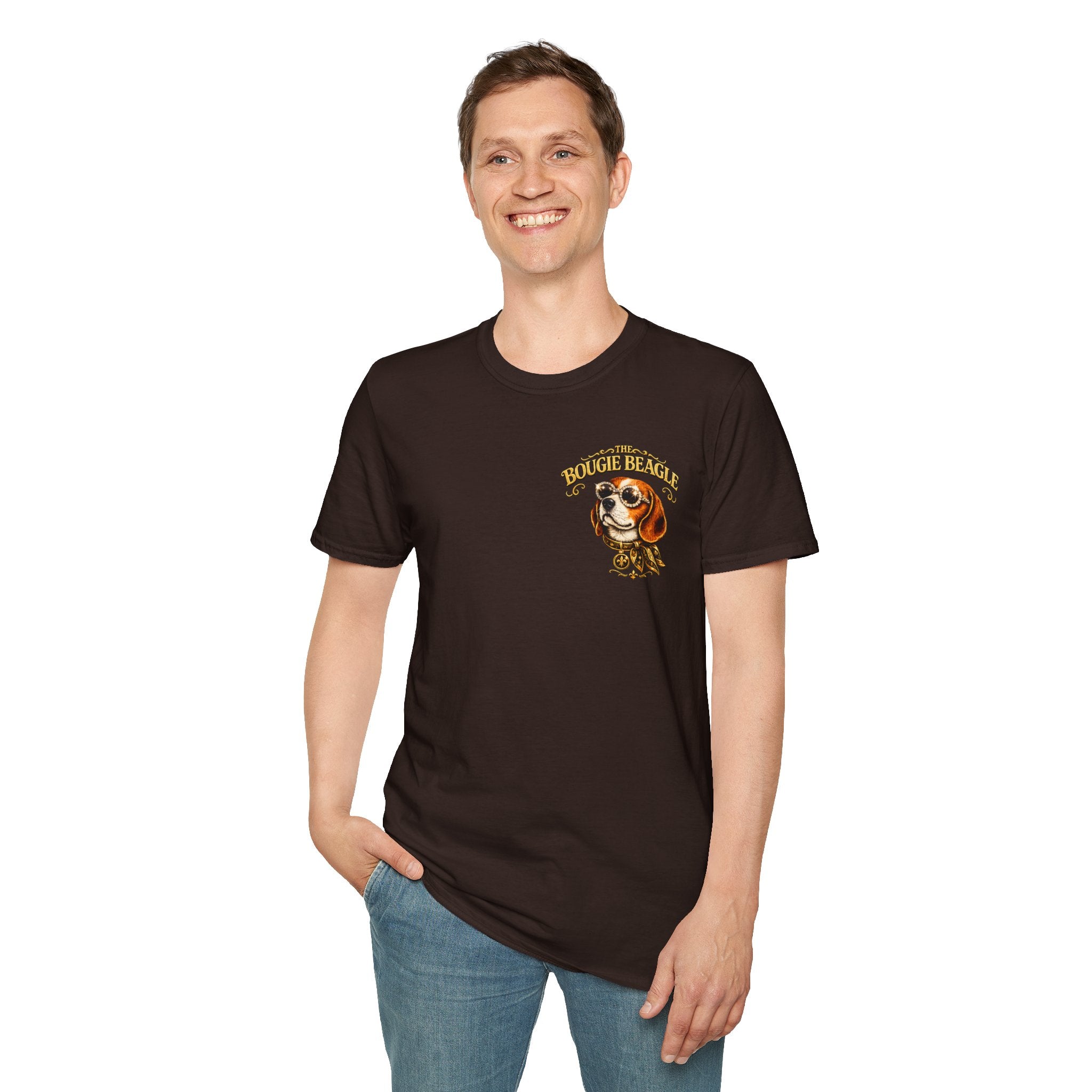 Beagle Vintage Tee- front and back print "Bougie Beagle" Graphic T-Shirt for Dog Lovers