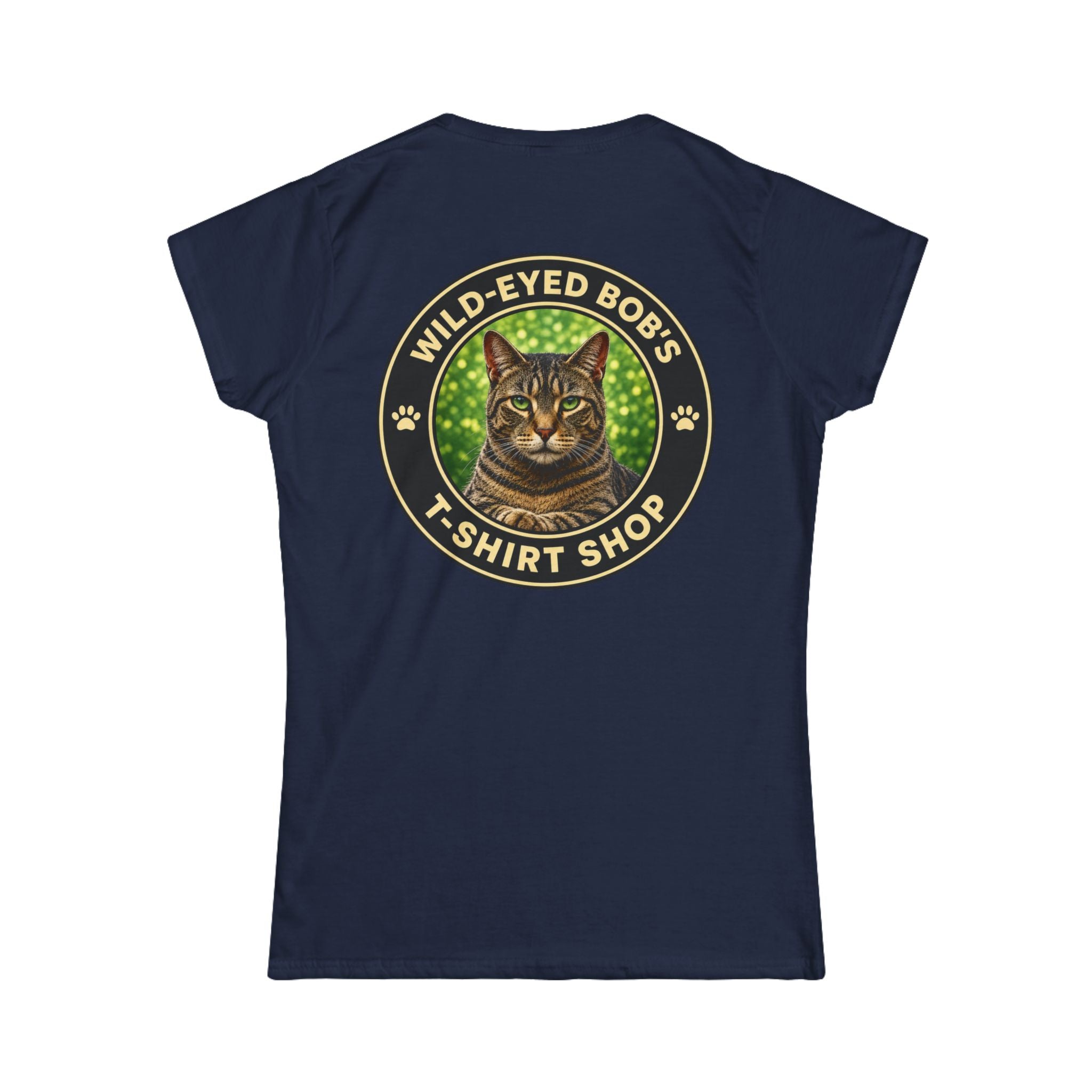 "Wild-Eyed Bob's T-Shirt Shop" Cat Logo Tee