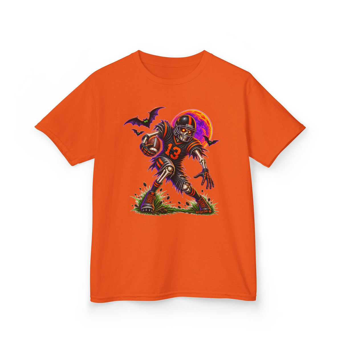 Kids Football Zombie Tee — Spooky Player #13 Halloween Shirt