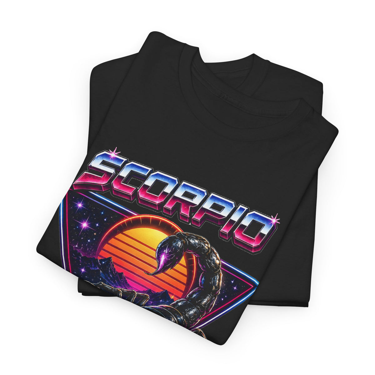 Scorpio Retro Sunset T-Shirt — Vintage 80s Scorpion Zodiac Tee