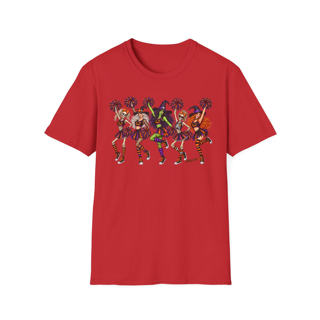 Halloween Cheerleader Witches T-Shirt — Dancing Witch Squad Pumpkin Spice Costume Tee