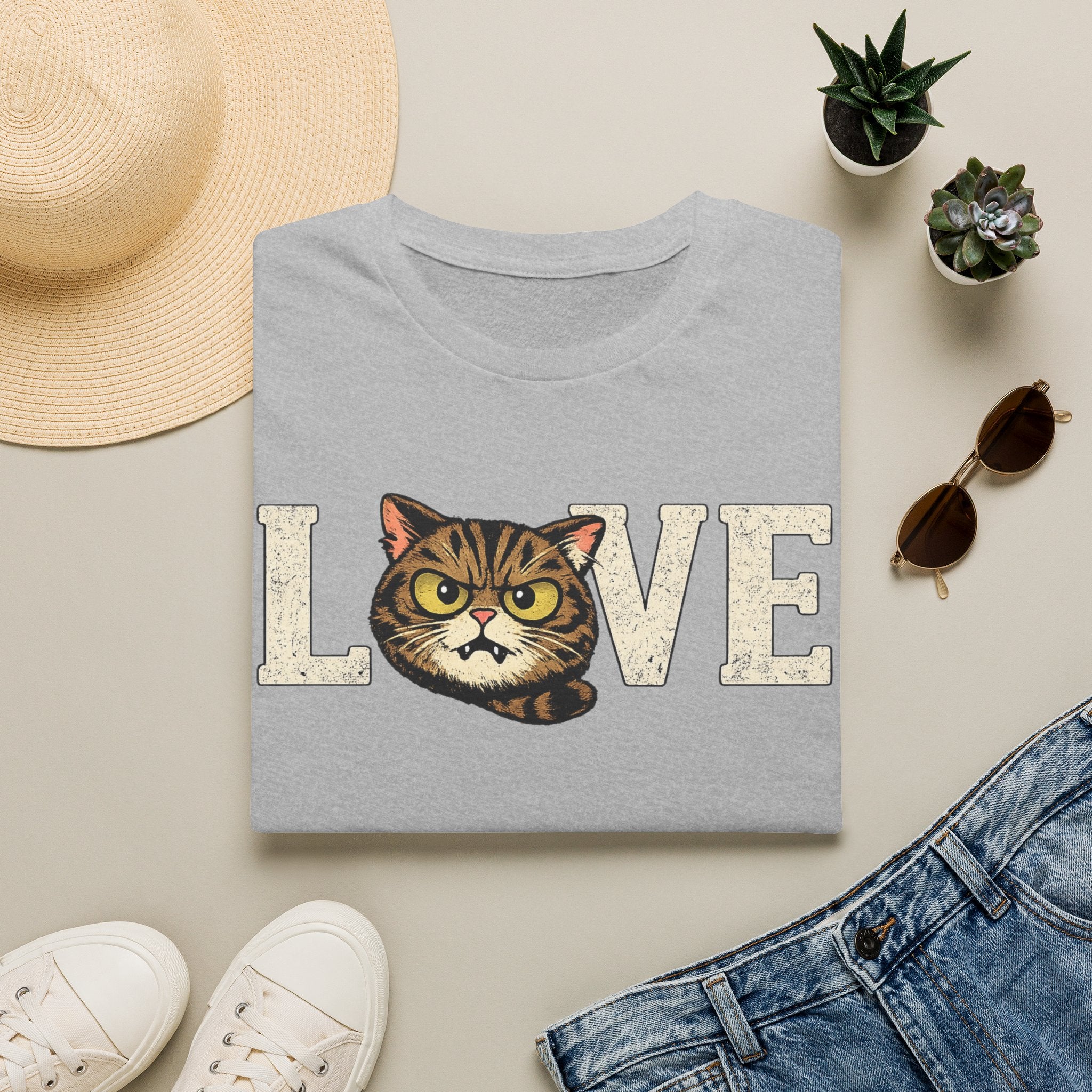 Cat Love T-Shirt — Vintage Kitten Graphic Tee for Cat Lovers