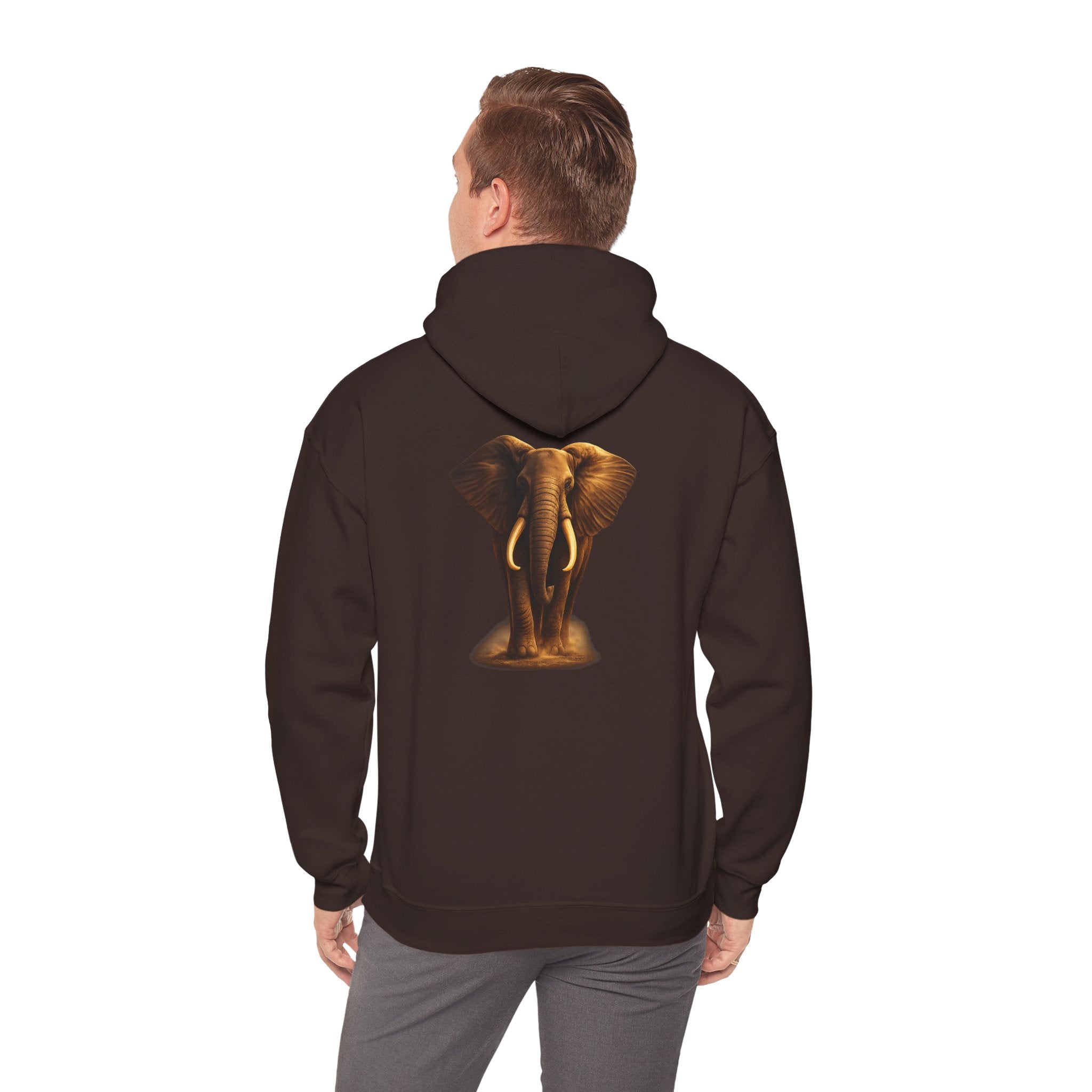 Elephant Portrait Hoodie — Majestic African Elephant Graphic Sweatshirt