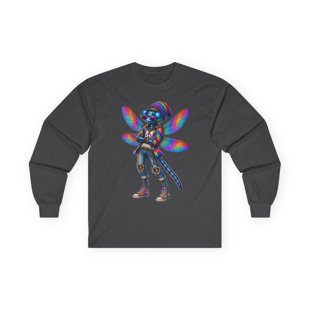 Psychedelic Dragonfly Cyberpunk Long Sleeve Tee