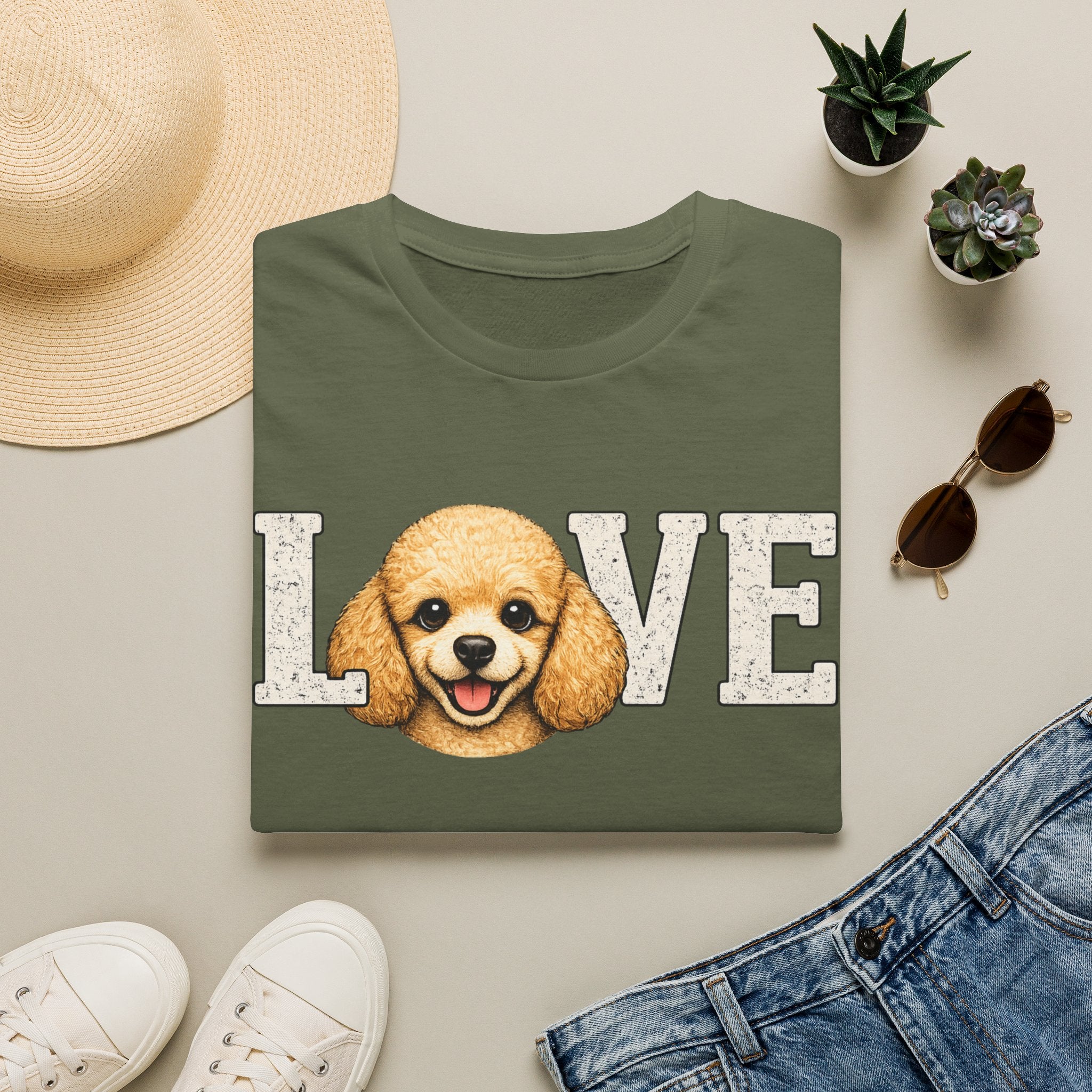 Poodle pup T-Shirt — Cute Poodle Face Tee for Dog Lovers