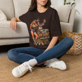 White tail deer graphic T-Shirt — 'I Don't Always Chase Big Racks' Hunting Tee (Deer & Camo Girl)