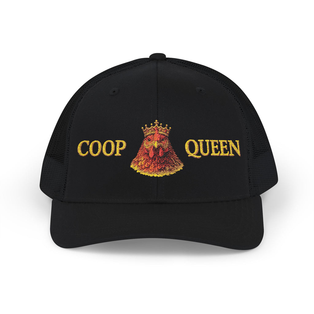 Coop Queen Trucker Cap – Embroidered Chicken Crown Snapback