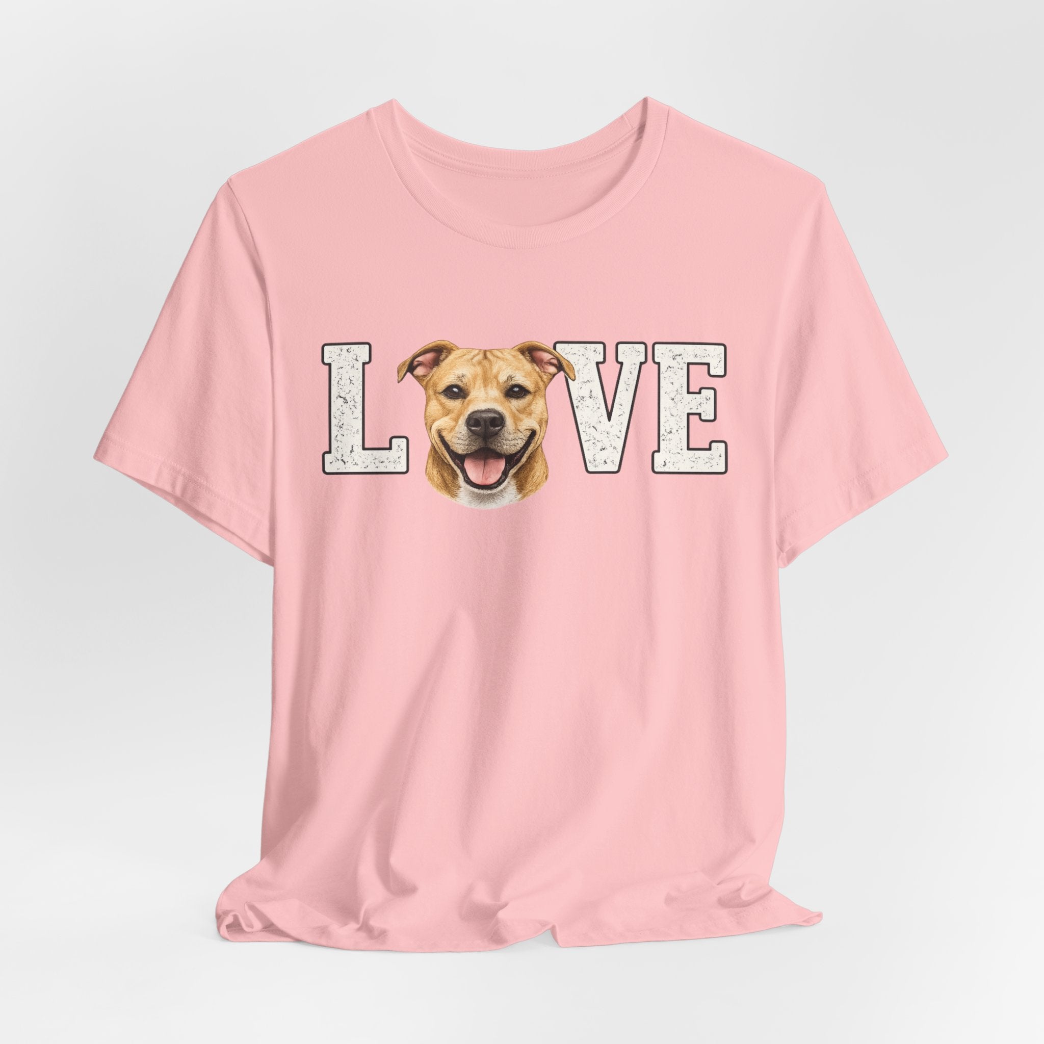 Pit Bull Love T-Shirt — 'LOVE' with Happy Puppy Face Tee