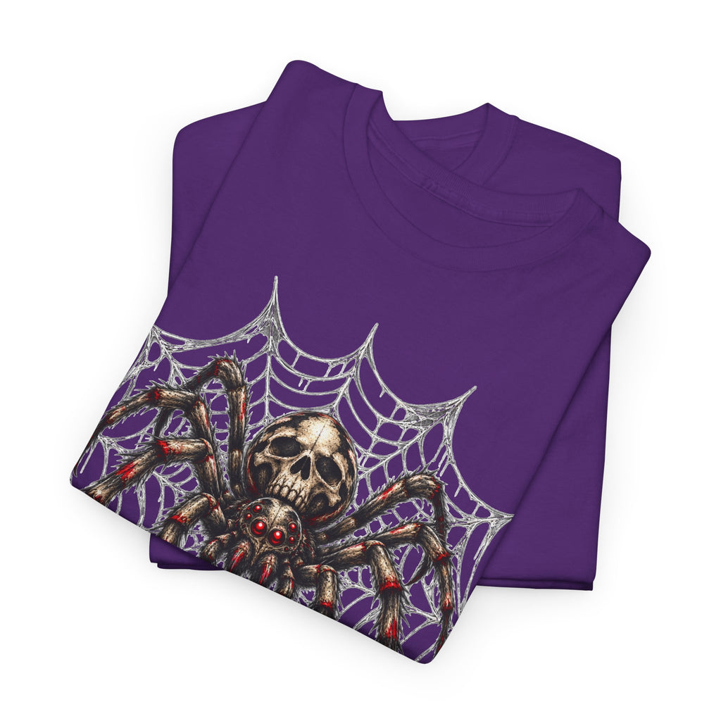 Spider Skull Web T‑Shirt — Gothic Halloween Graphic Tee
