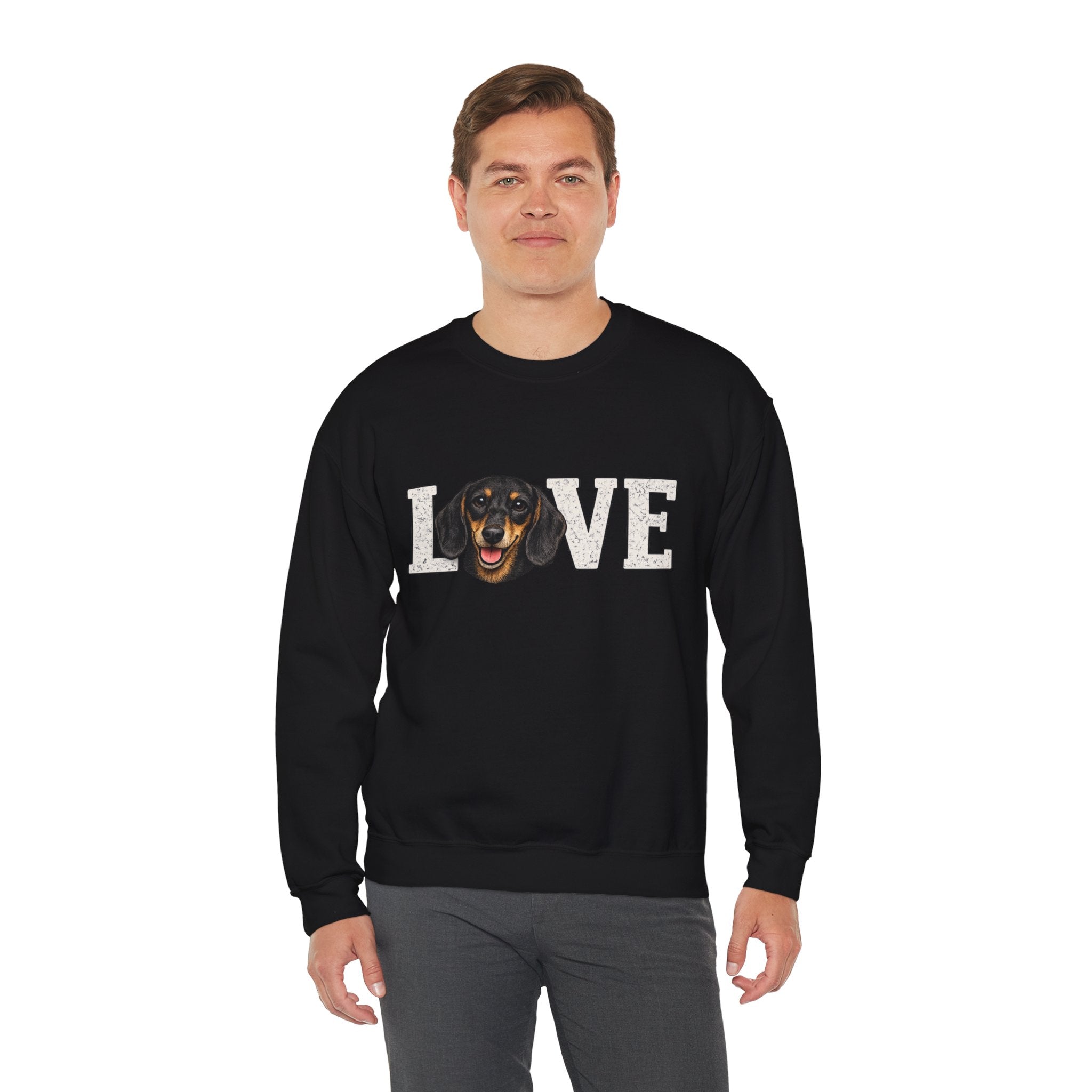 Dachshund Love Crewneck Sweatshirt — Cute Dog Lover Pullover