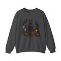 Witchy Black Cat Sweatshirt — Gothic Candle & Raven Halloween Crewneck