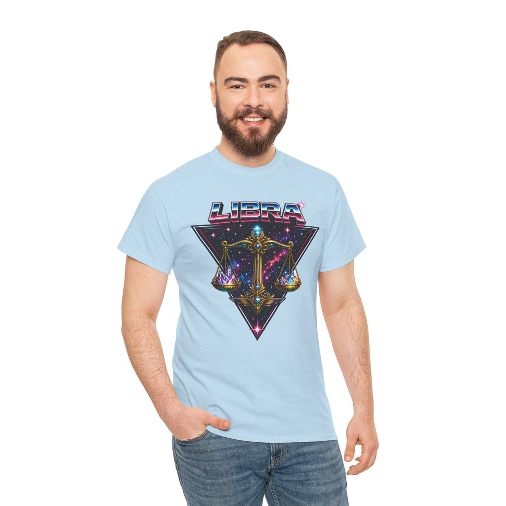 Libra Zodiac T‑Shirt — Retro Cosmic Scales Astrology Tee
