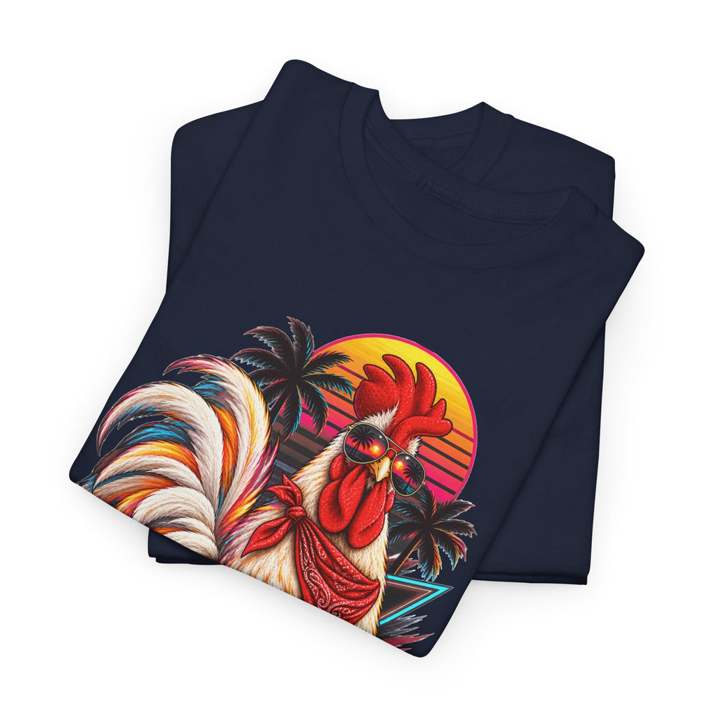 Rooster Sunset T-Shirt — Tropical Vintage Rooster Graphic Tee