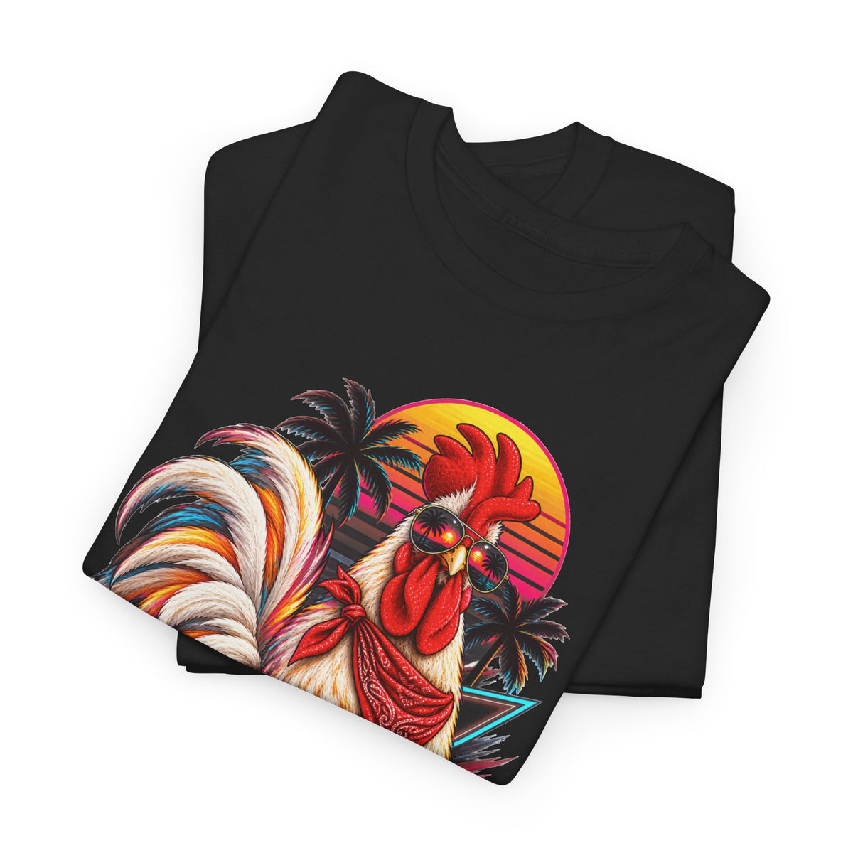 Rooster Sunset T-Shirt — Tropical Vintage Rooster Graphic Tee