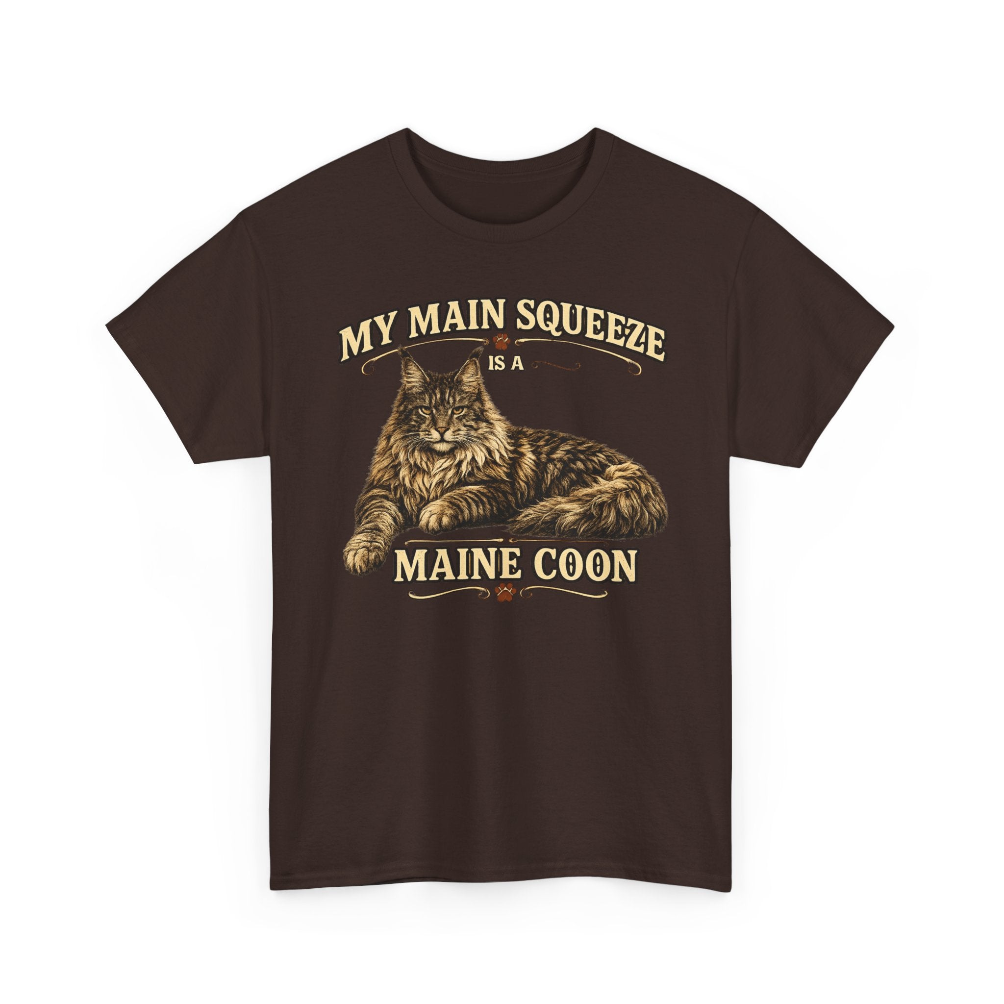 Maine Coon Cat T-Shirt — "My Main Squeeze" Vintage Cat Lover Tee