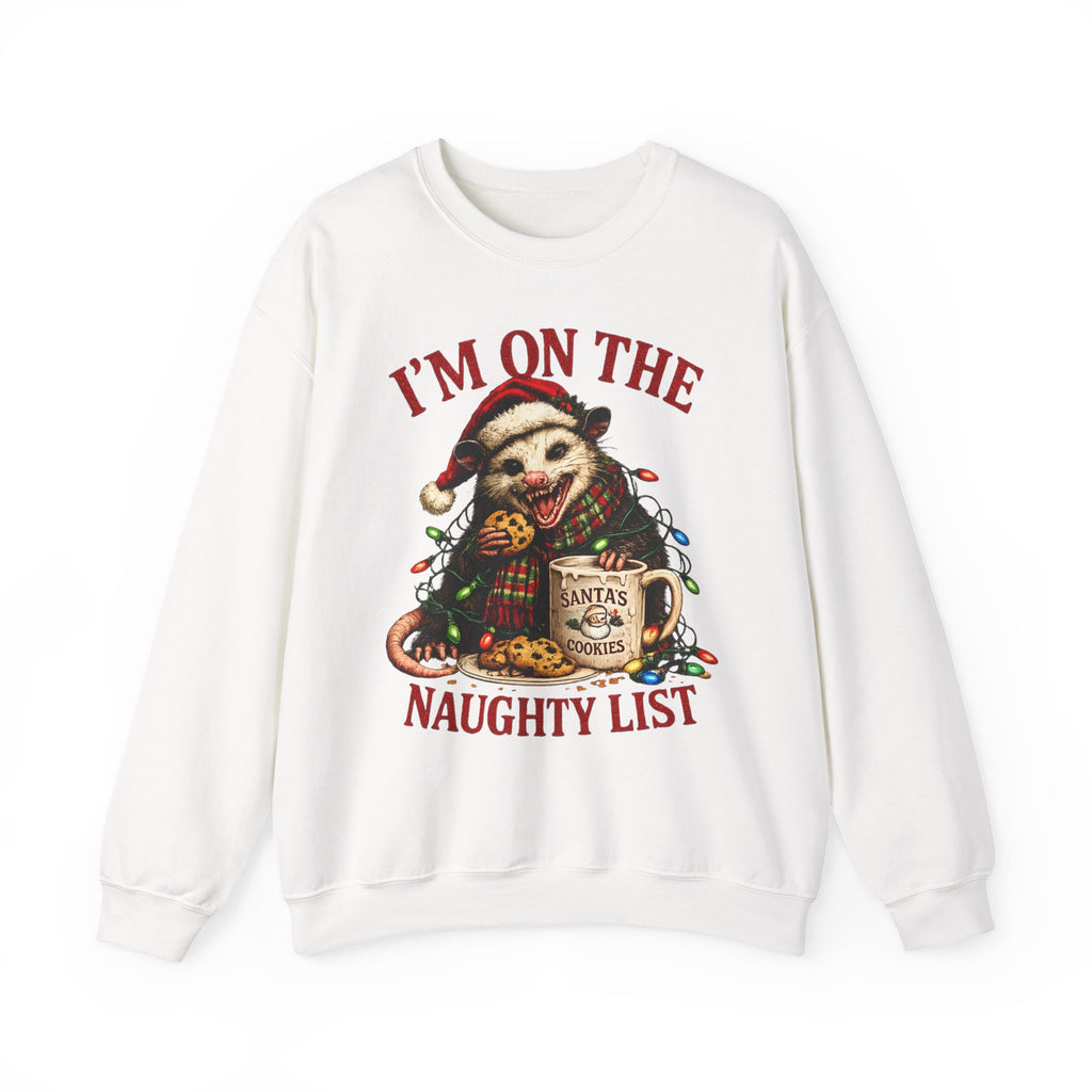 Sweatshirt - "I'm On The Naughty List" possum Christmas Crewneck