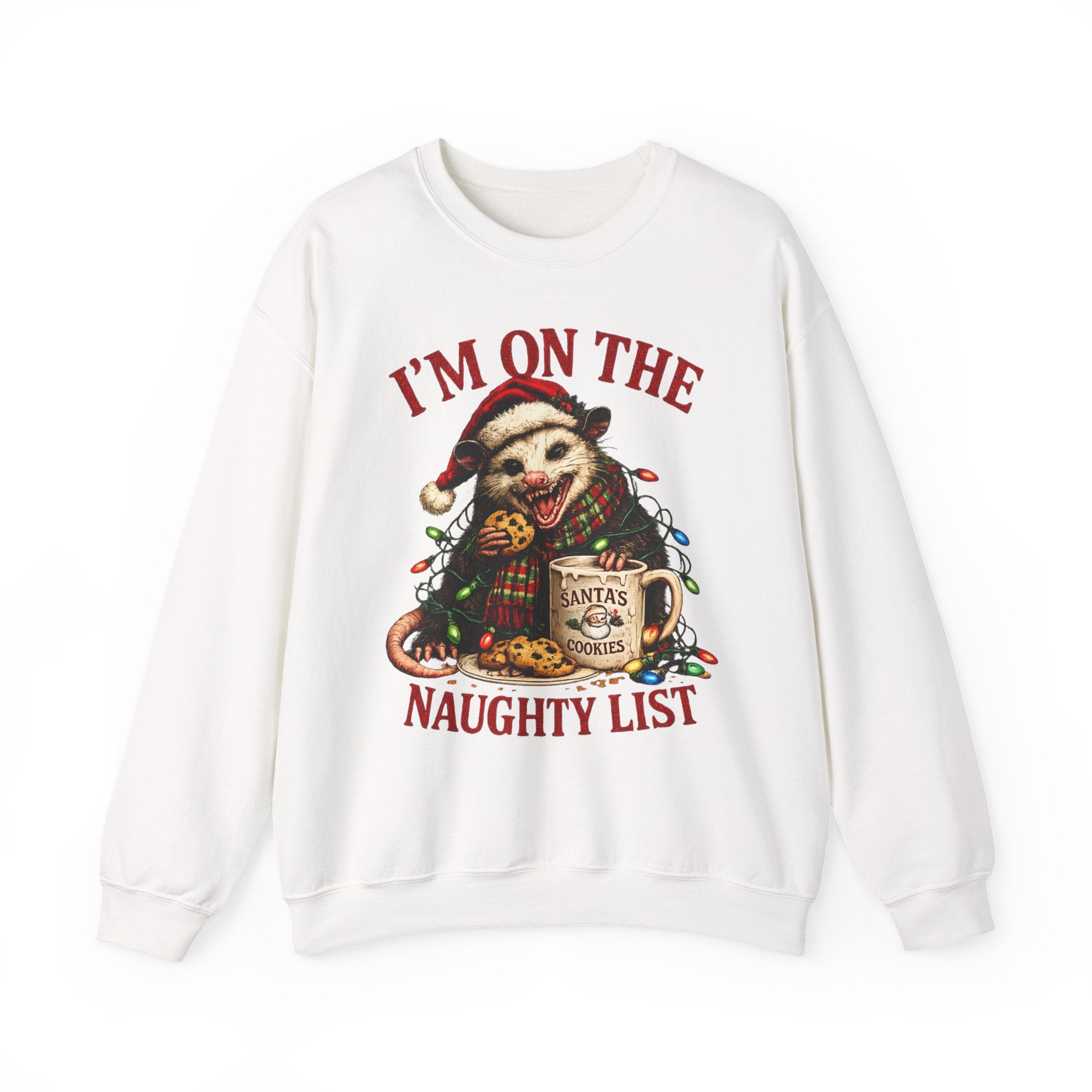 Sweatshirt - "I'm On The Naughty List" possum Christmas Crewneck