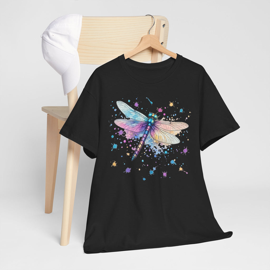Dragonfly Watercolor T-Shirt — Pastel Splatter Nature Tee