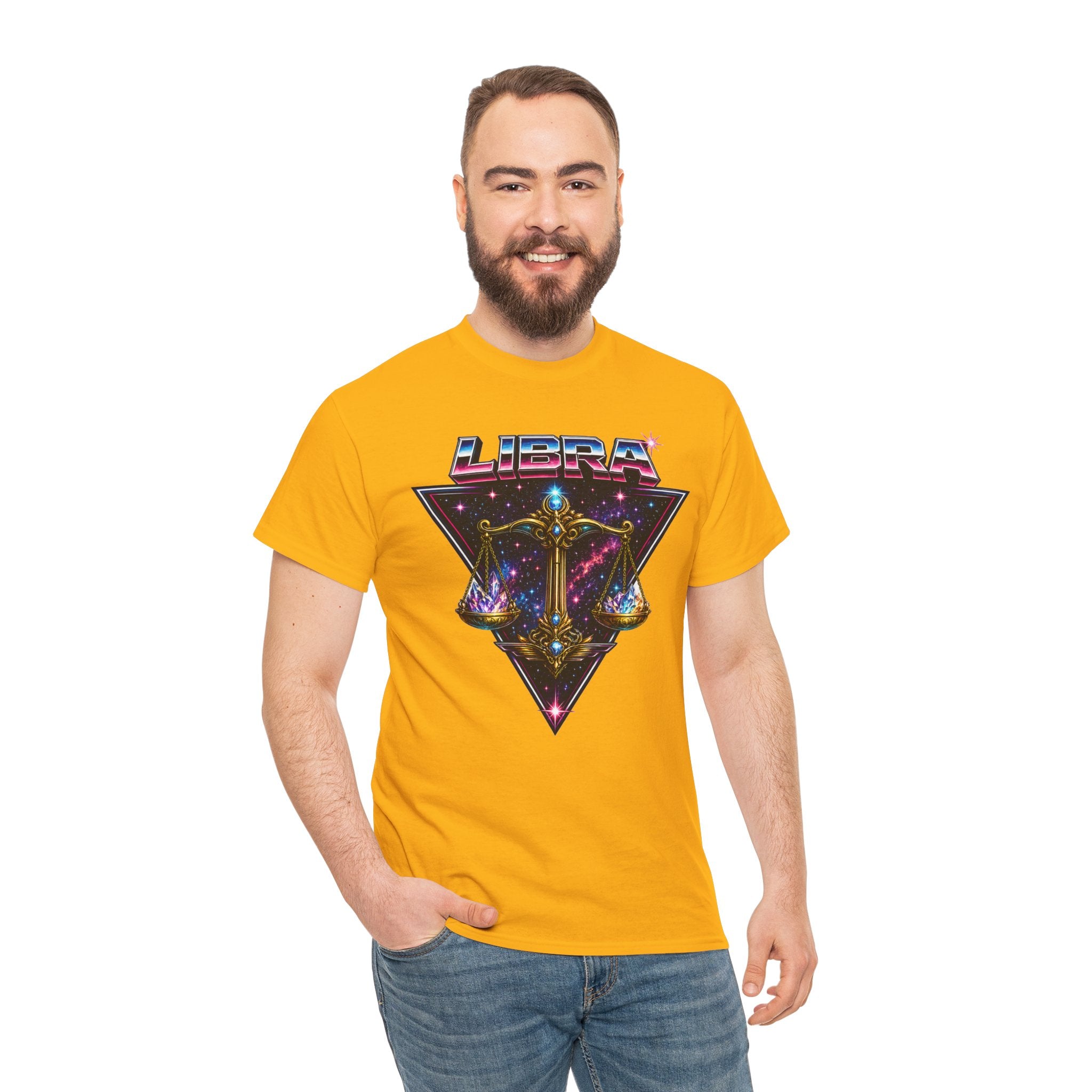 Libra Zodiac T‑Shirt — Retro Cosmic Scales Astrology Tee