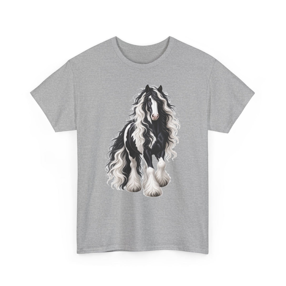 Gypsy Vanner Horse T-Shirt — Artistic Black & White Draft Horse Tee