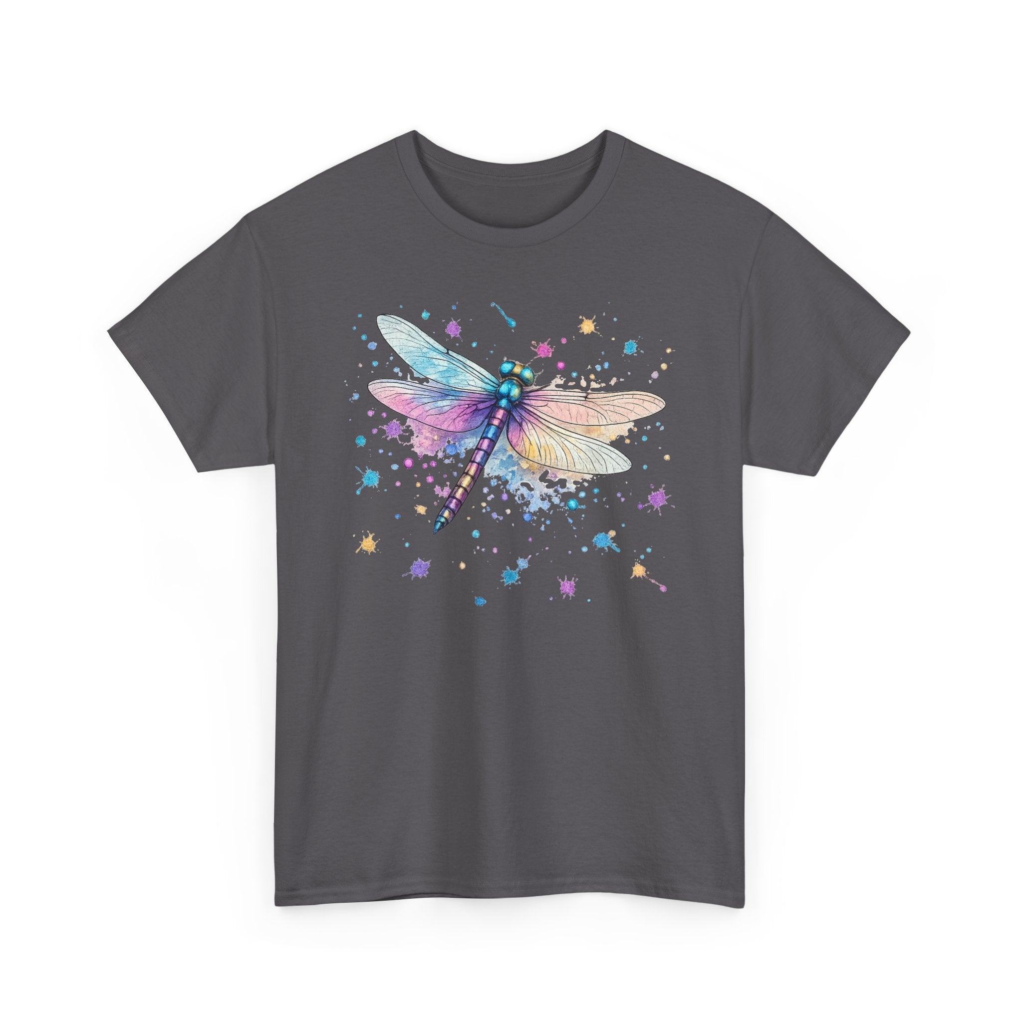 Dragonfly Watercolor T-Shirt — Pastel Splatter Nature Tee