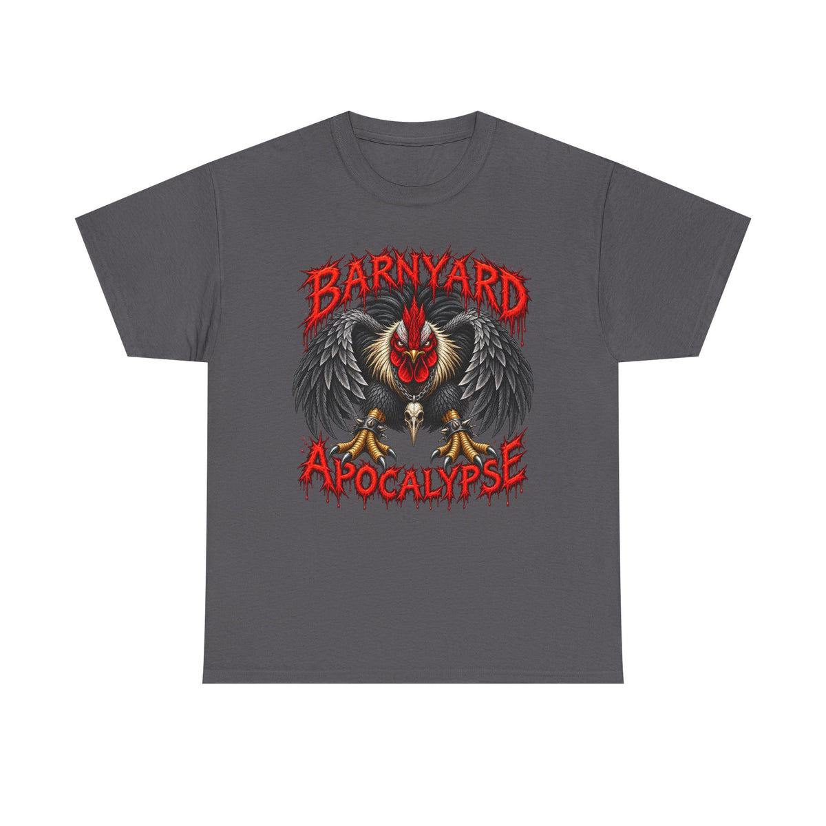 Barnyard Apocalypse Graphic Tee — Dark Rooster Horror Farm Shirt