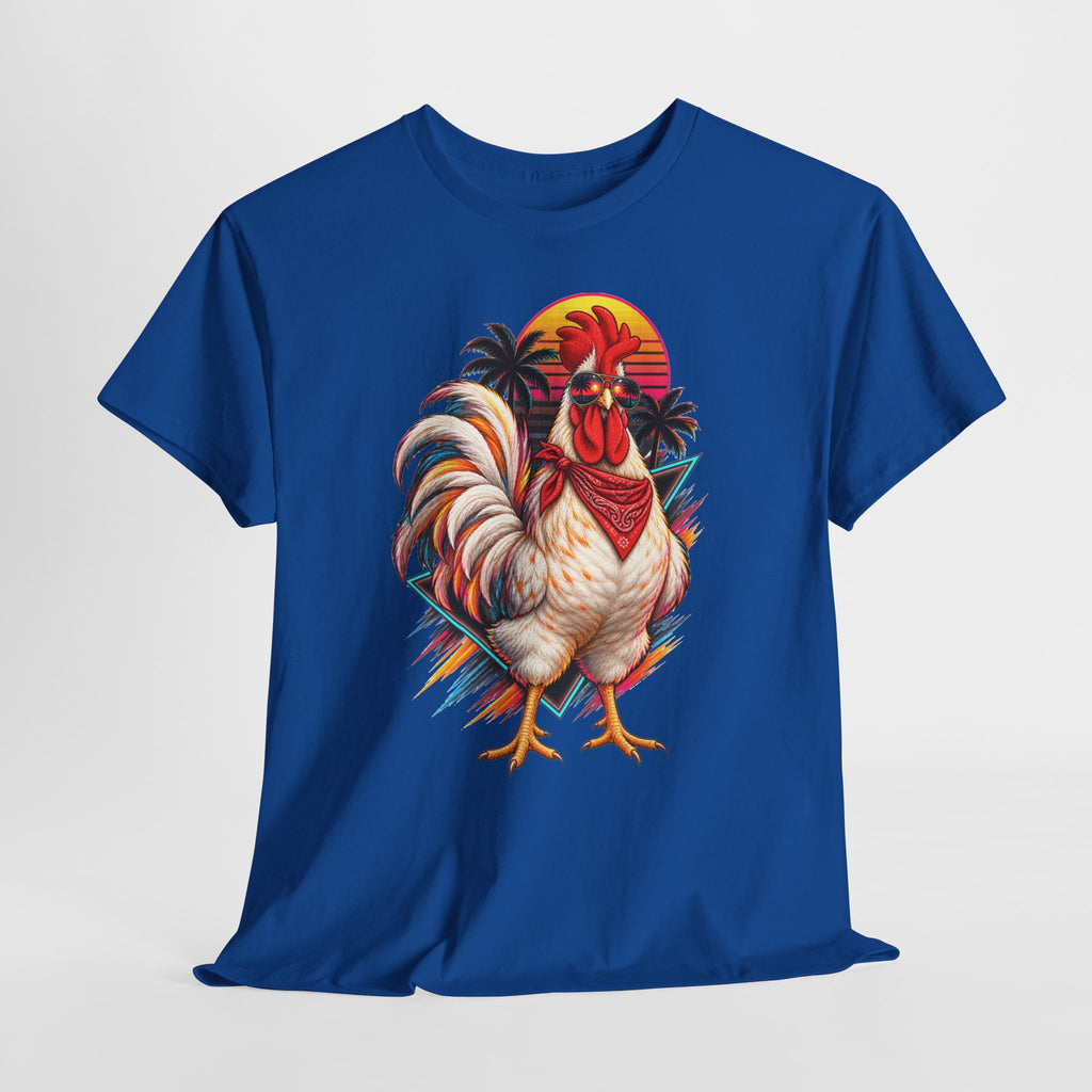 Rooster Sunset T-Shirt — Tropical Vintage Rooster Graphic Tee