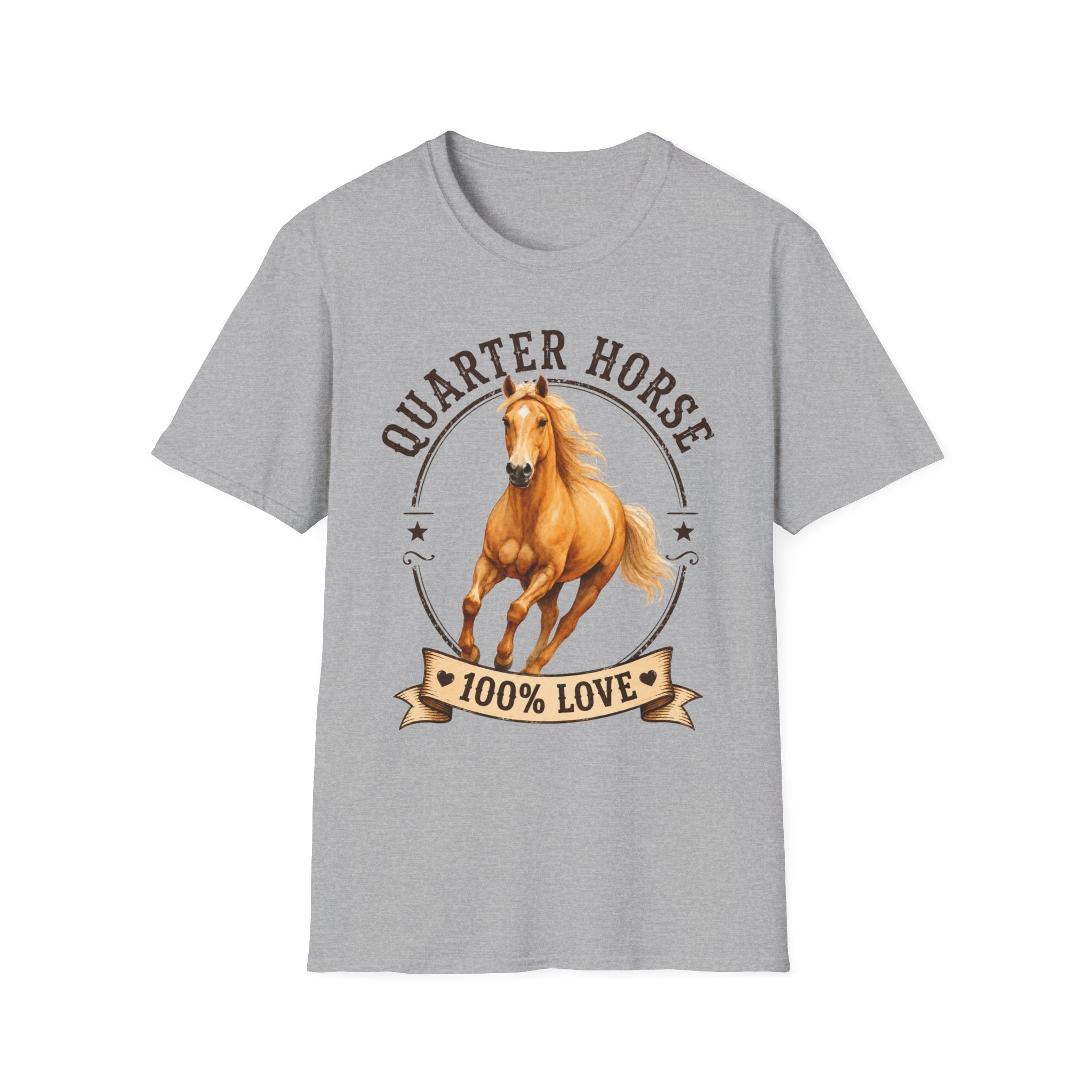 Quarter Horse T-Shirt — 'Quarter Horse 100% Love' Graphic Tee for Horse Lovers