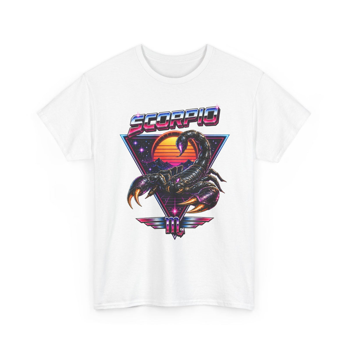 Scorpio Retro Sunset T-Shirt — Vintage 80s Scorpion Zodiac Tee