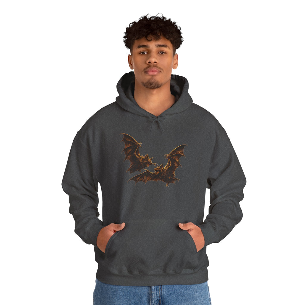 Bat Silhouette Hoodie – Fiery Gothic Bat Graphic Pullover