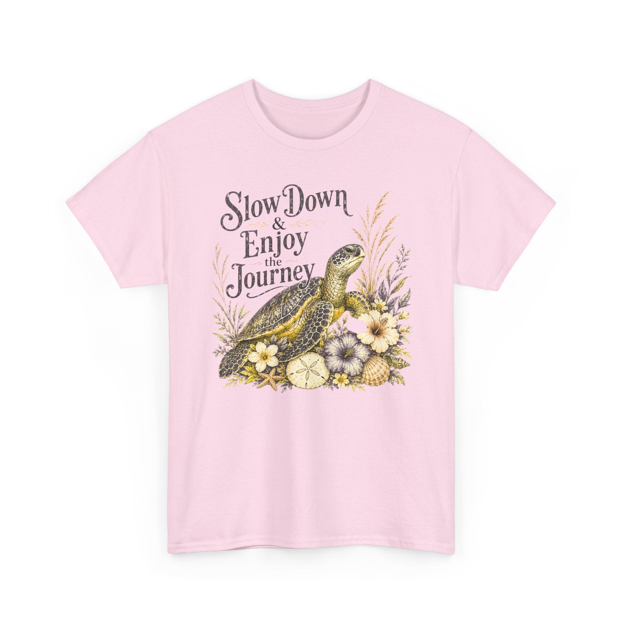 Sea Turtle T-Shirt — "Slow Down & Enjoy the Journey "Sea Turtle Floral Graphic Tee