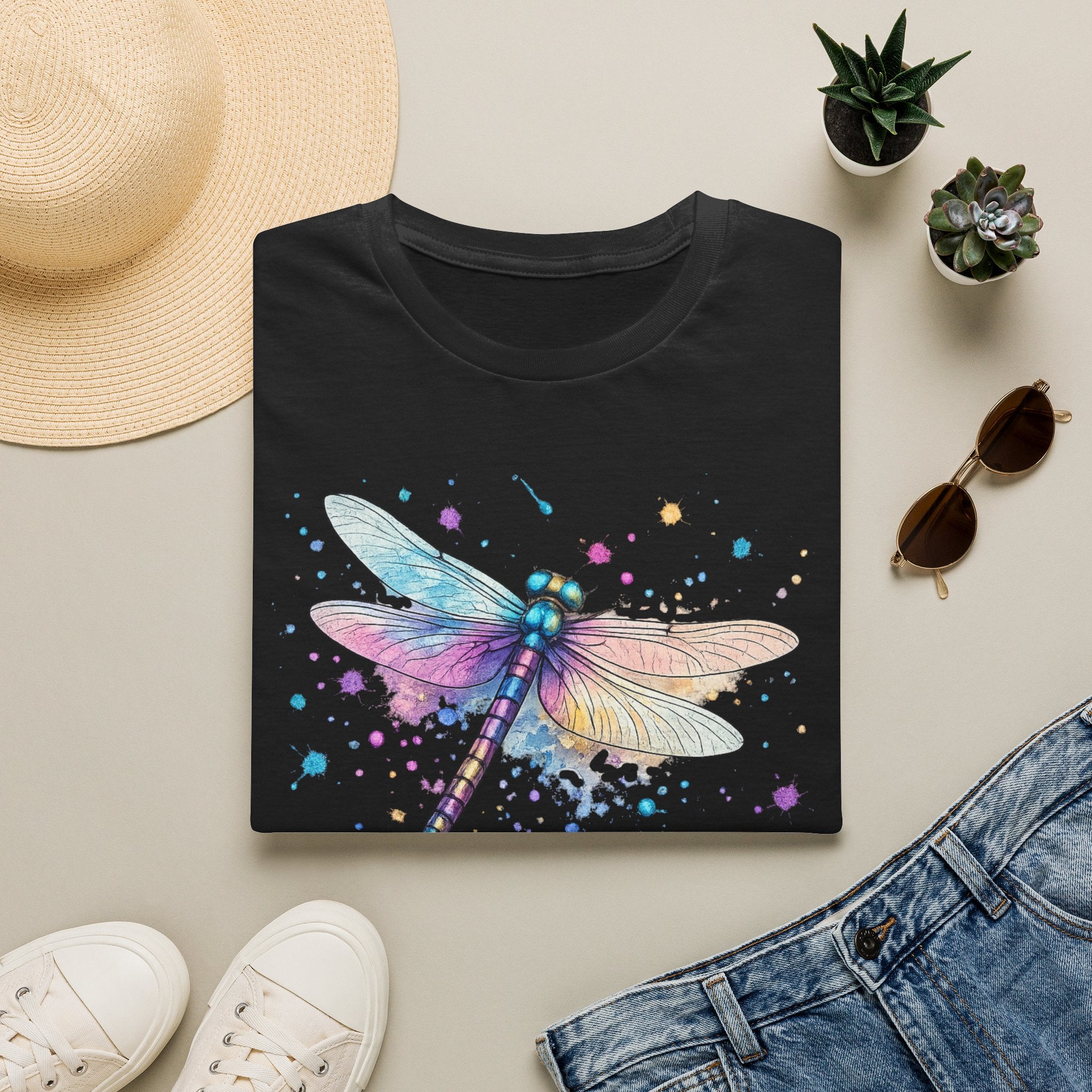 Dragonfly Watercolor T‑Shirt — Pastel Wing Nature Tee