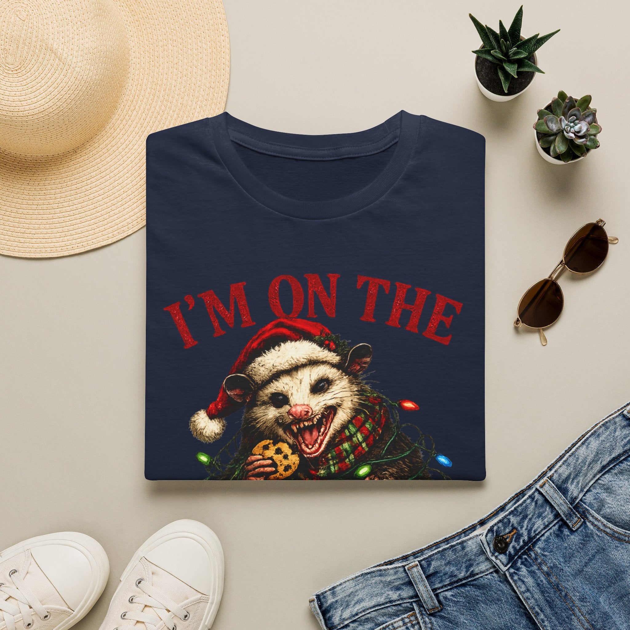 I'm On The Naughty List Possum T-Shirt — Funny Holiday Christmas Tee
