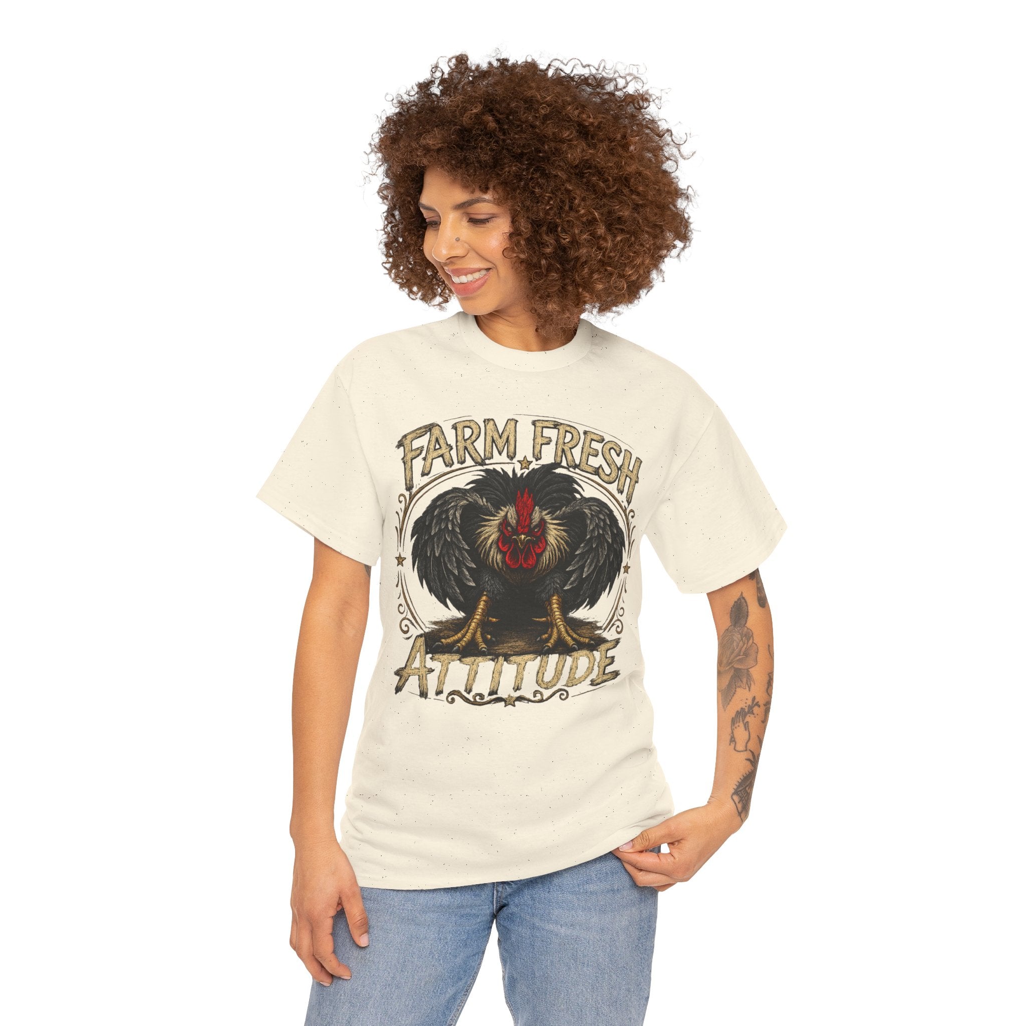 Farm Fresh Attitude T-Shirt — Rooster Vintage Farm Humor Tee