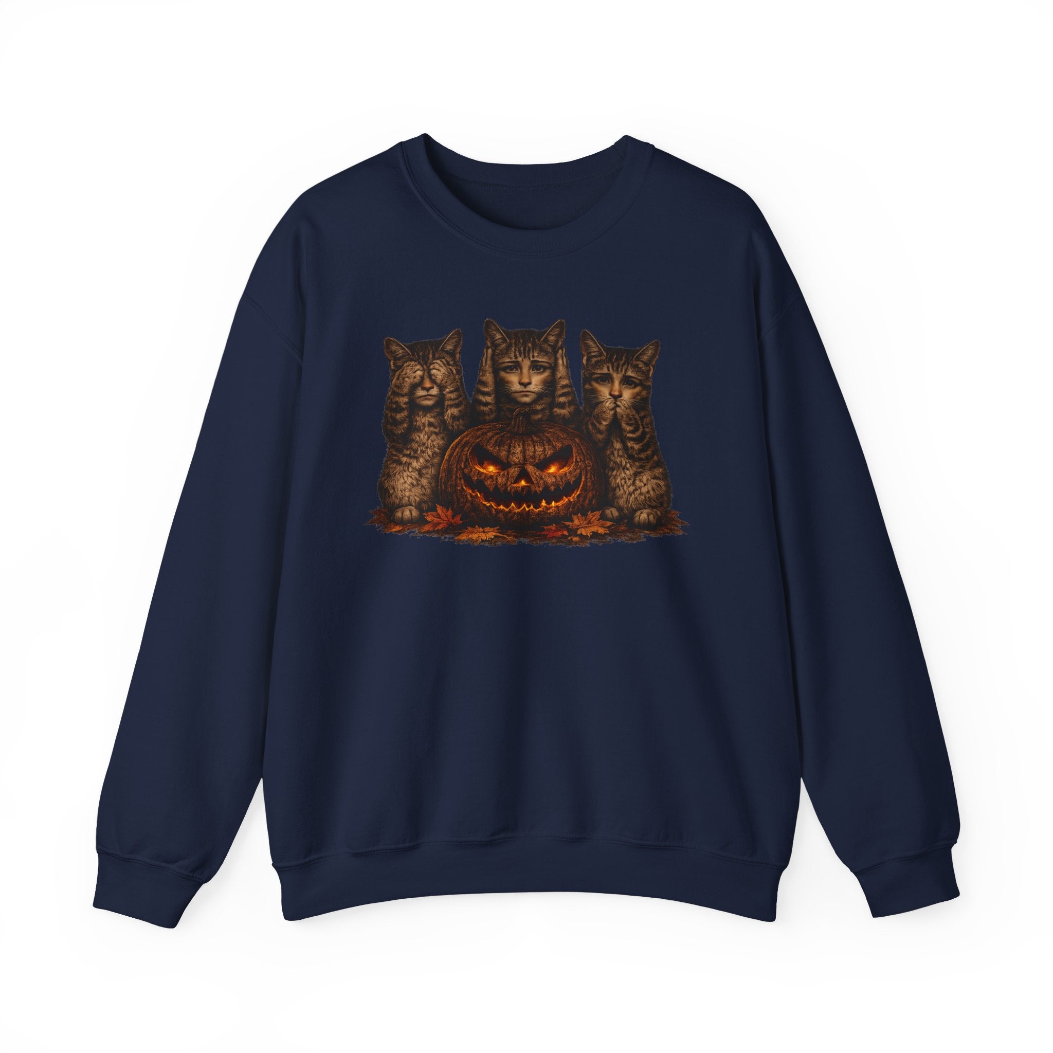 Halloween Cat Pumpkin Crewneck Sweatshirt