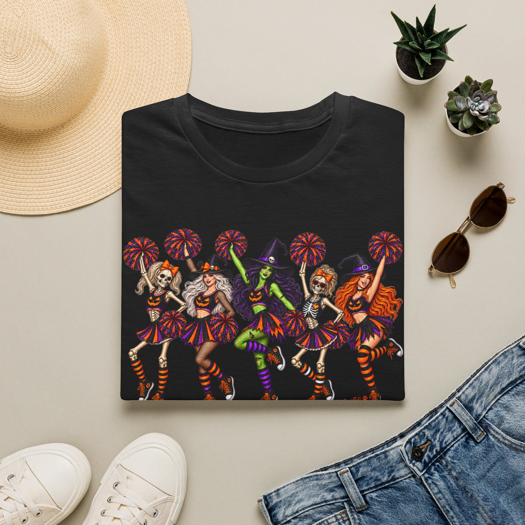 Halloween Cheerleader Witches T-Shirt — Dancing Witch Squad Pumpkin Spice Costume Tee