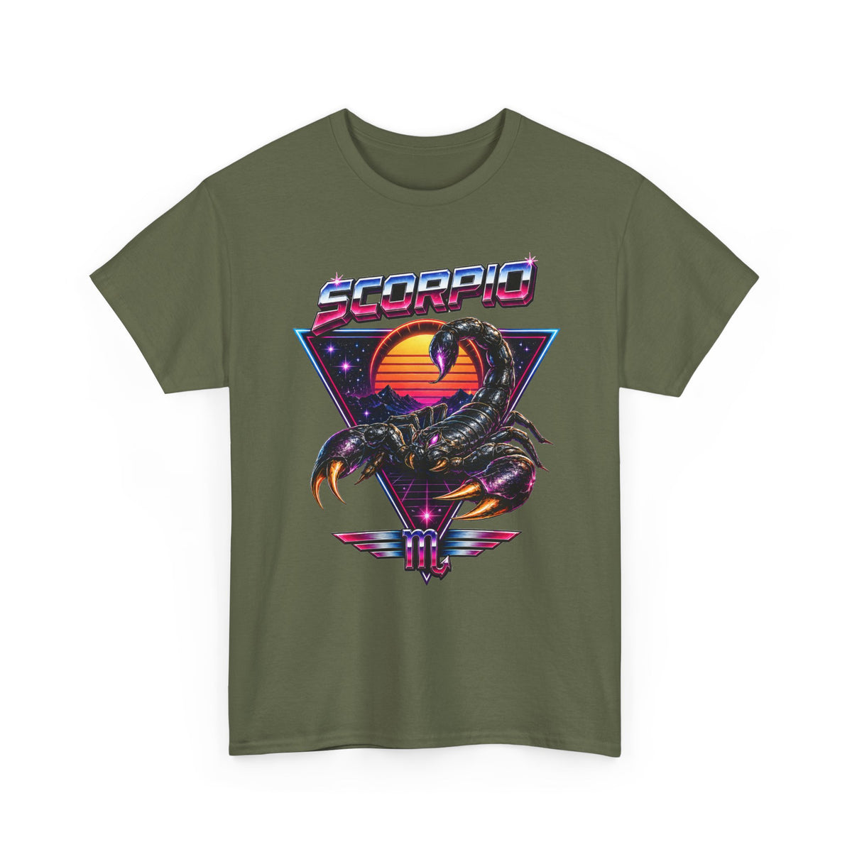 Scorpio Retro Sunset T-Shirt — Vintage 80s Scorpion Zodiac Tee