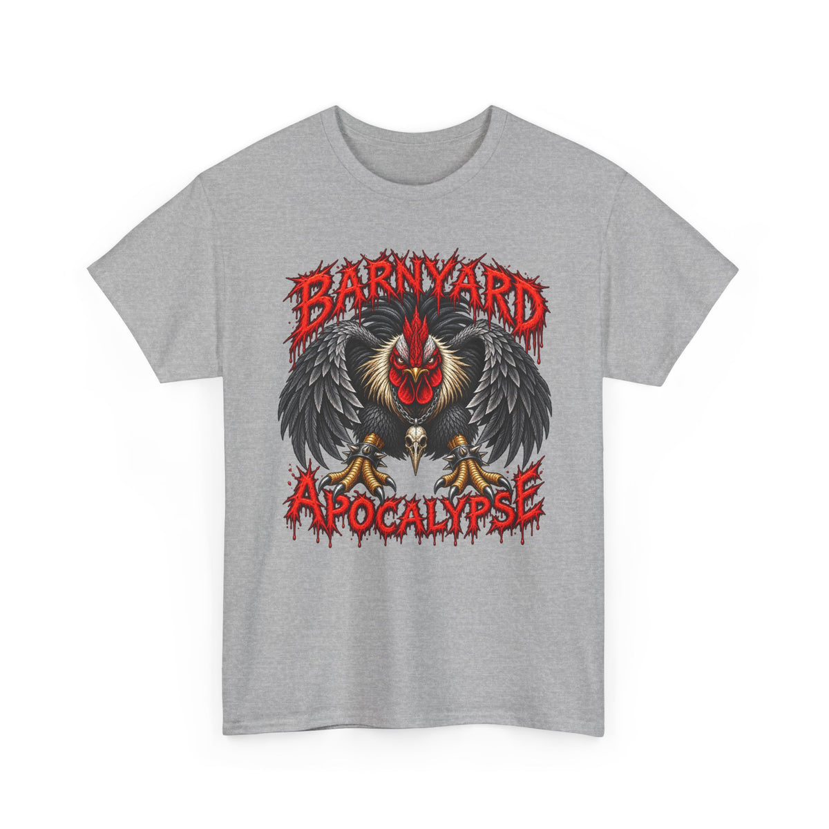 Barnyard Apocalypse Graphic Tee — Dark Rooster Horror Farm Shirt