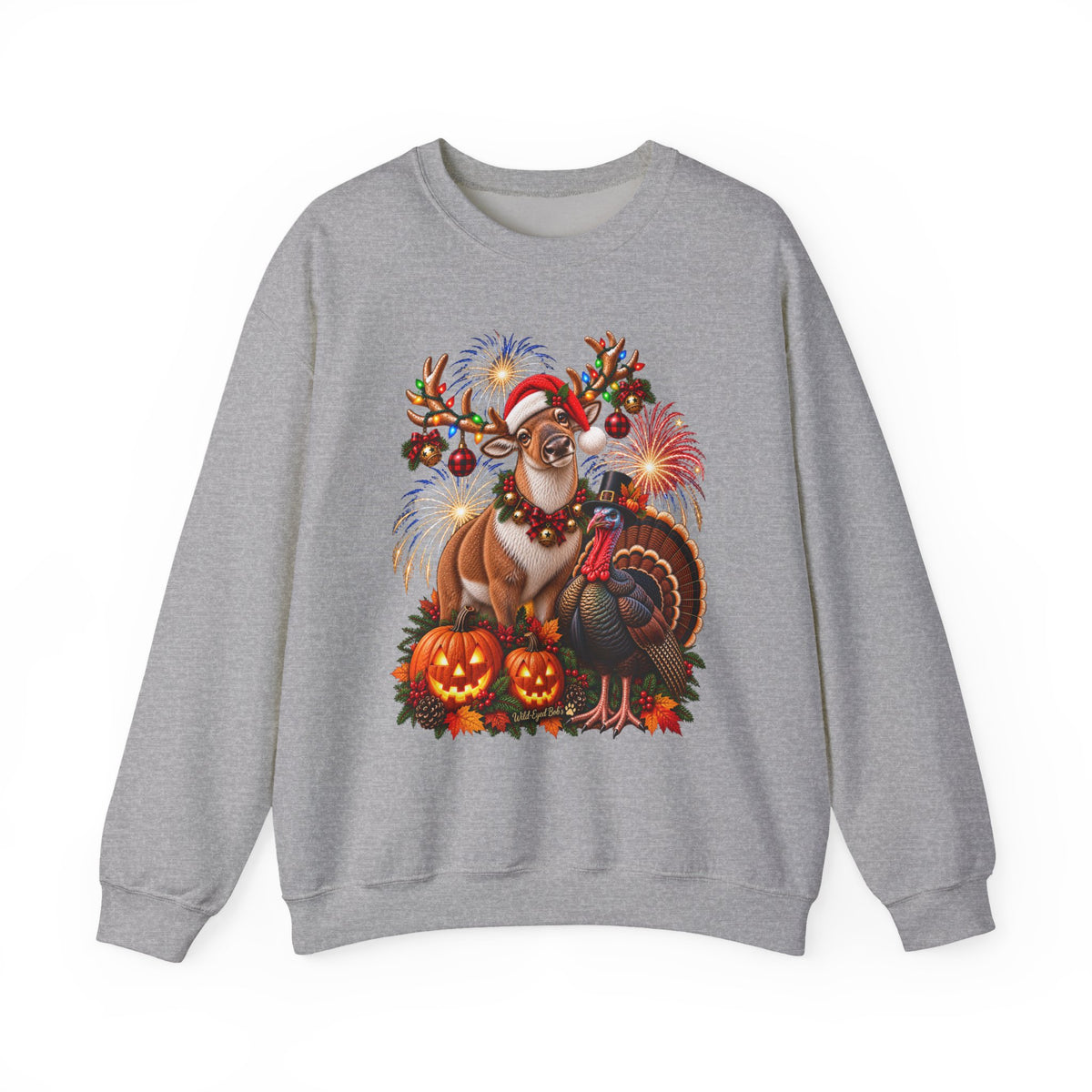 Four Holidays  One Shirt - Halloween Thanksgiving. Christmas and New year