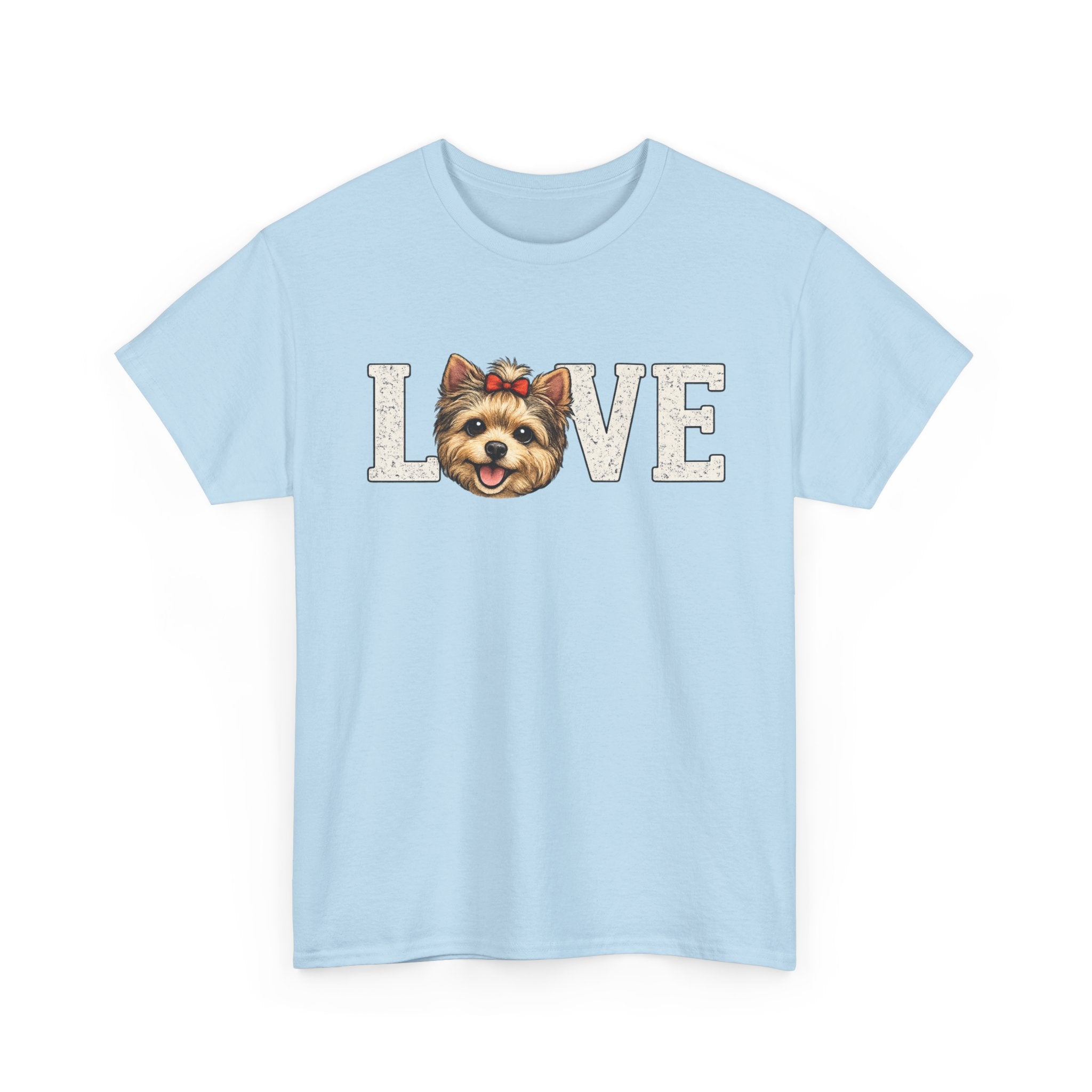 Love  Yorkie T‑Shirt — Cute Yorkie Face 'LOVE' Graphic Tee for Dog Lovers