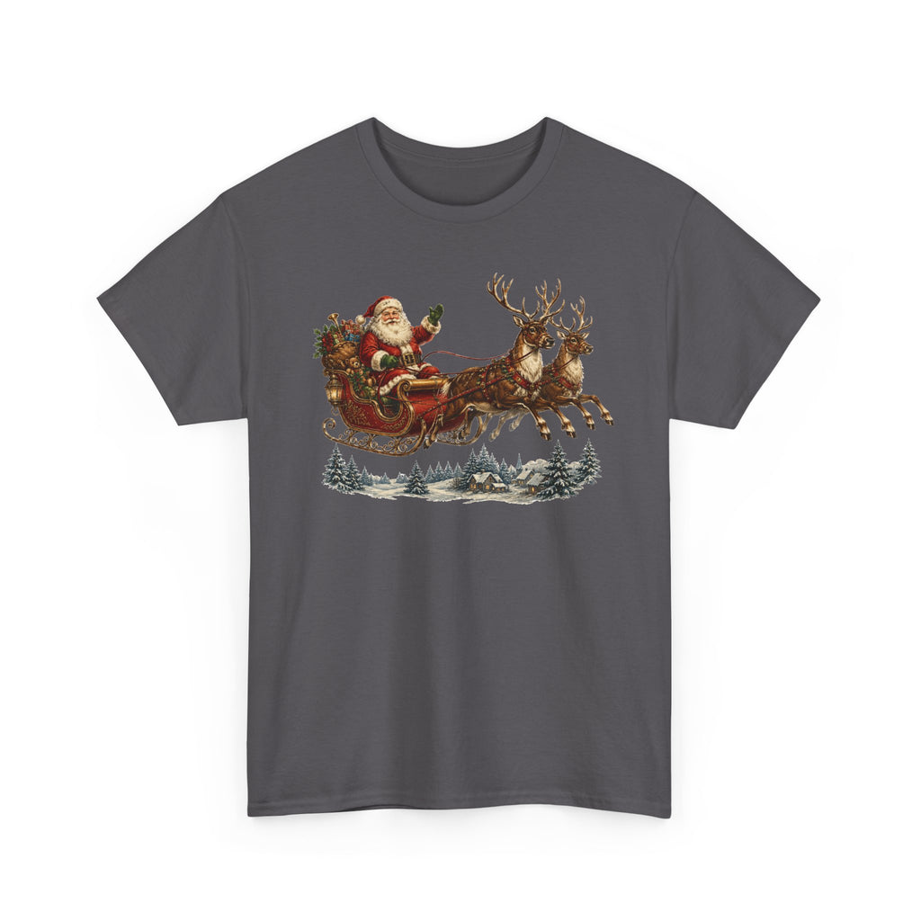 Santa Sleigh Christmas Tee — Vintage Holiday T-Shirt